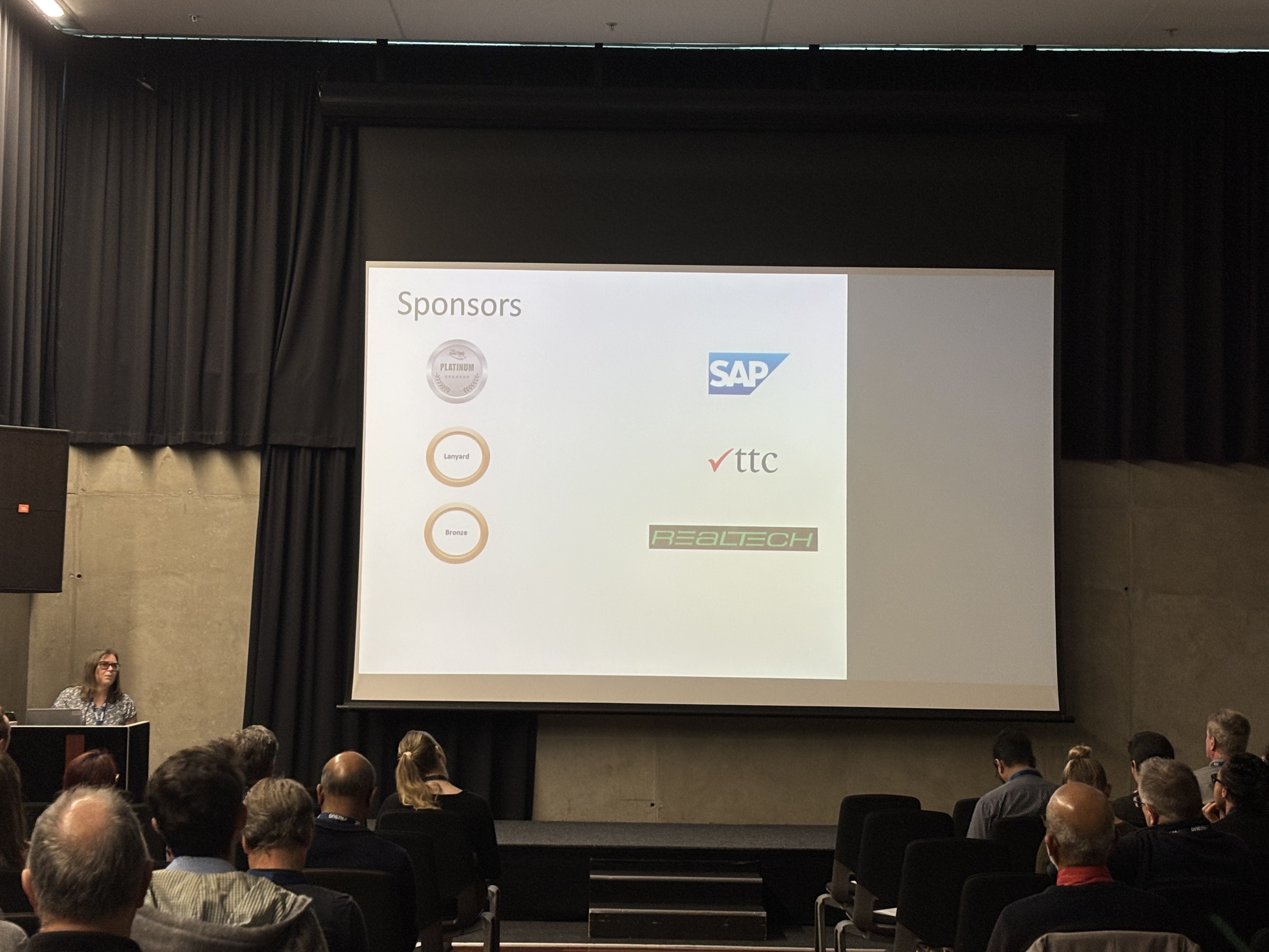 NZSUG event sponsors: SAP, TTC Global, RealTech