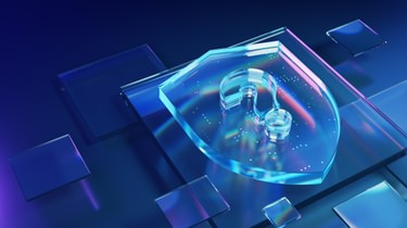 Digital Security Concept with Glass Shield and Question Mark stock image