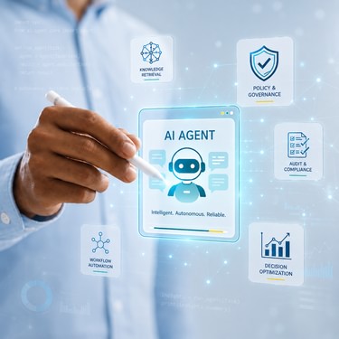 User interacting with an AI agent governance interface square