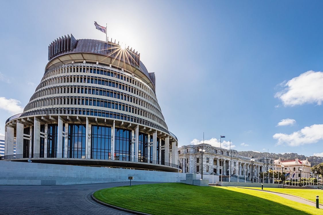 Wellington The Beehive Parliament Building New Zealand